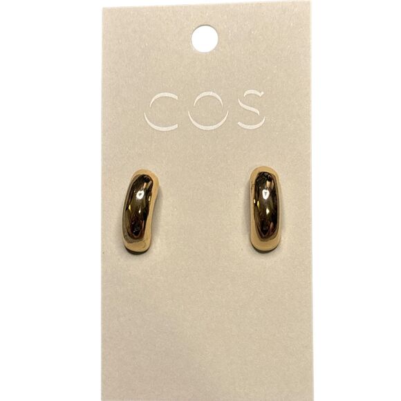 COS Half Circle Earrings Minimalist Modern Geometric Gold Silver Fashion Jewelry - Picture 1 of 2